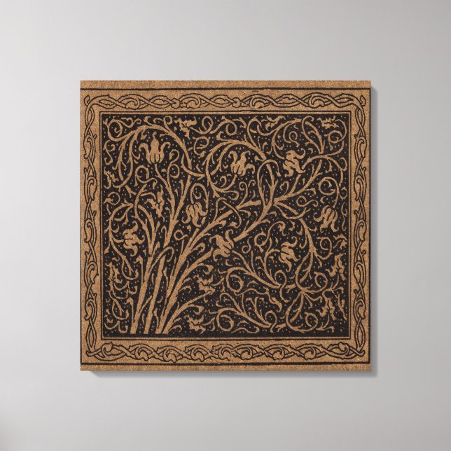 Brown Toolkit Leather Art Nouveau Floral Leinwanddruck (Vorderseite)