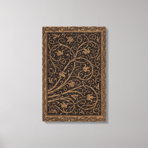 Brown Toolkit Leather Art Nouveau Floral Leinwanddruck
