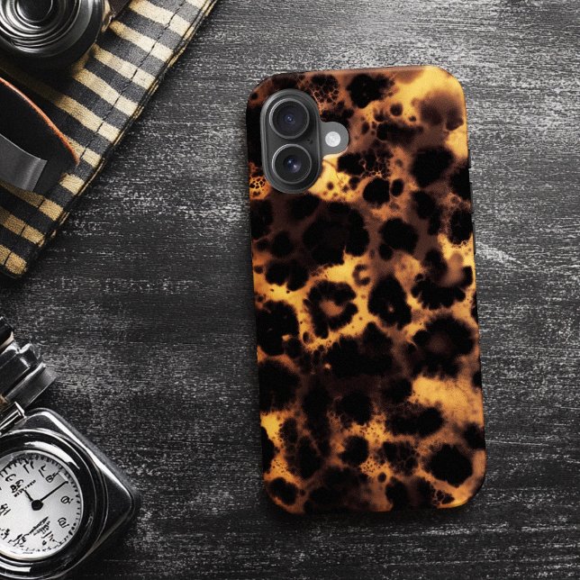 Brown Tortoiseshell Tortoise Snow Leopard Print Case-Mate iPhone Hülle (Brown Tortoiseshell Tortoise Snow Leopard Print Case-Mate iPhone Case)