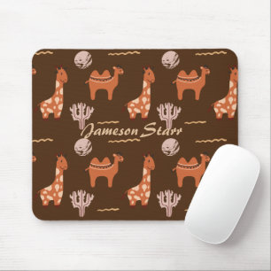 Brown Toy Cactus Camel Llama Animal Wildlife Name Mousepad