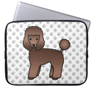 Brown Toy Poodle Niedlich Cartoon Dog Laptopschutzhülle