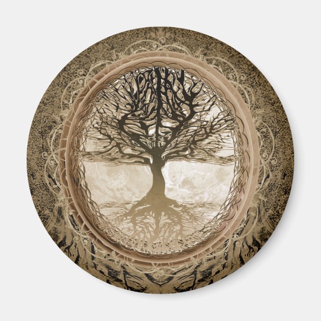 Brown Tree of Life Pattern Magnet (Vorne)