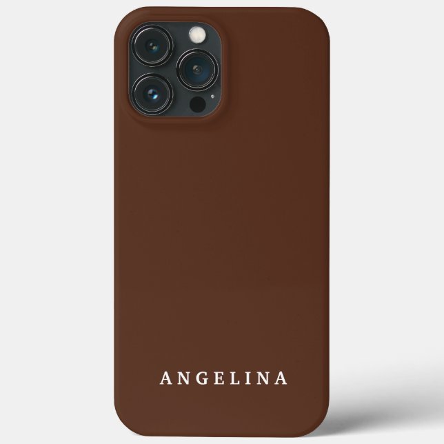 Brown Trendy Moderner Minimalistischer Schlichter  Case-Mate iPhone Hülle (Rückseite)