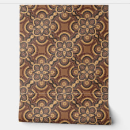 Brown Tribal Vinyl wallpaper 2' x 4' Tapete