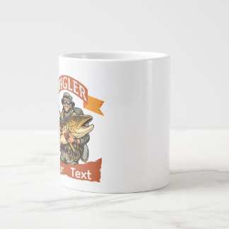Brown Trout Angler Cartoon-Illustration Jumbo-Tasse