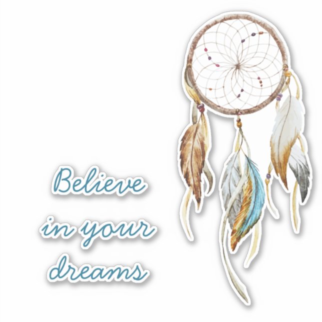 Brown Turquoise Dream Catcher Aufkleber (Vorderseite)