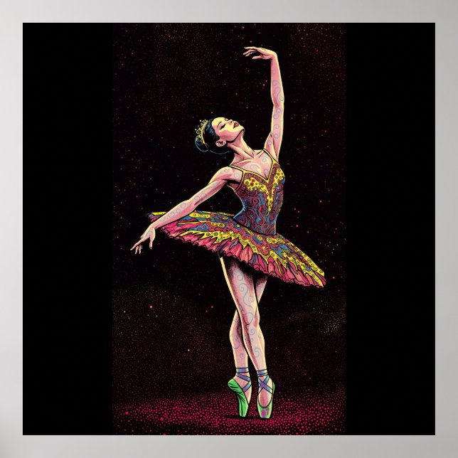 Brown Tutu Ballerina Puzzle - Stunning Dance Art w Poster (Vorne)