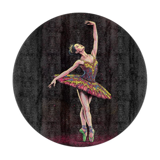 Brown Tutu Ballerina Puzzle - Stunning Dance Art w Schneidebrett (Vorderseite)