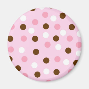 Brown u. rosa Tupfen Magnet