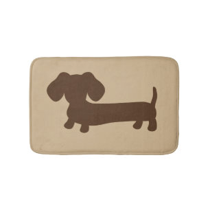 Brown- u. TAN-Dackel-Bad-Matten-Wolldecke Badematte