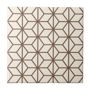 Brown und beige geometrisches KunstDeko Muster Fliese