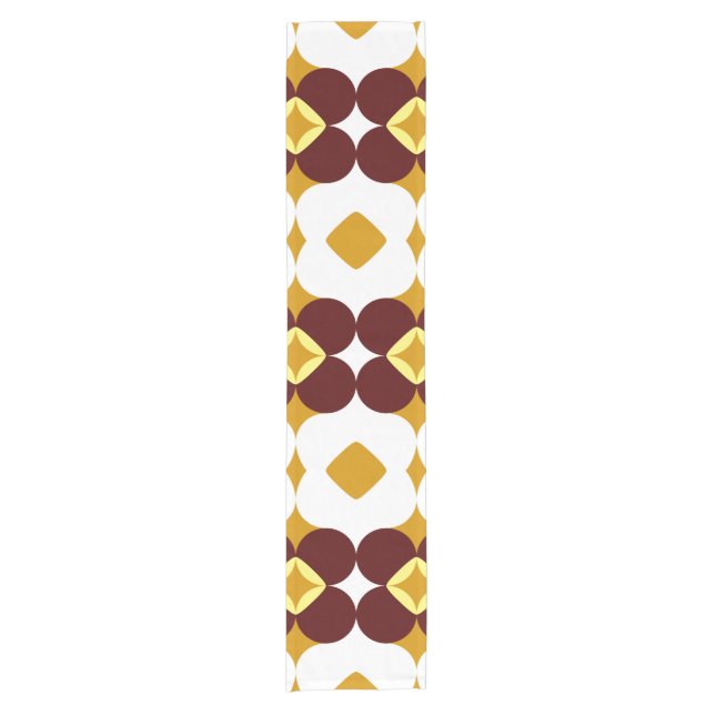 Brown und gelbe Blumen Kurzer Tischläufer (Vorderseite)
