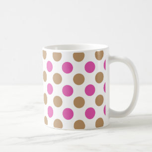 Brown und rosa Tupfenmuster Tasse