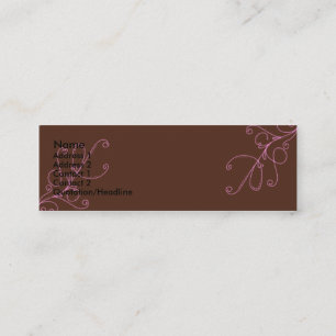 Brown und rosa Wirbel mit Plan-Brown-Rückseite Mini Visitenkarte