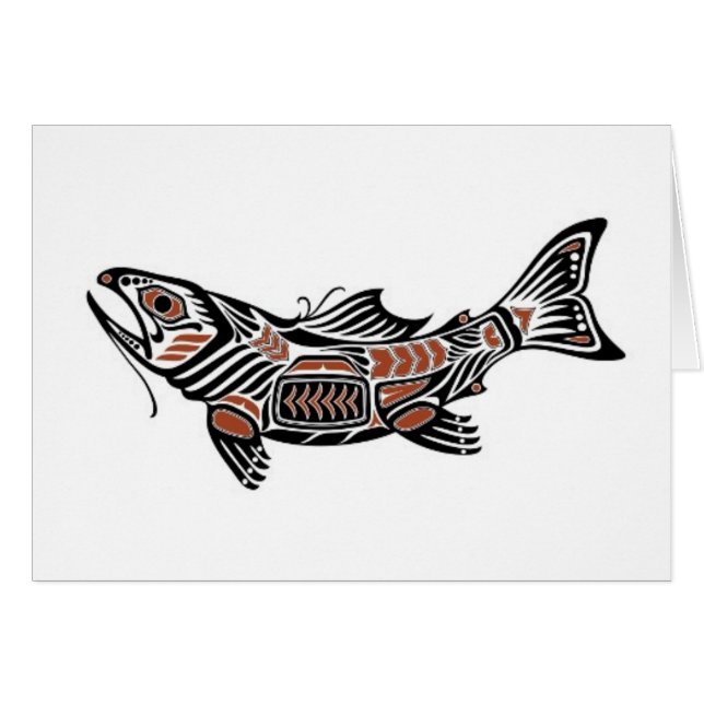 Brown und schwarze Haida-Geist-Fische (Vorderseite (Horizontal))