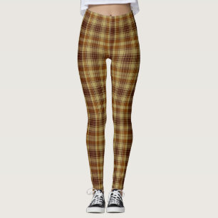 Brown- und TAN-Winter-karierte Leggings