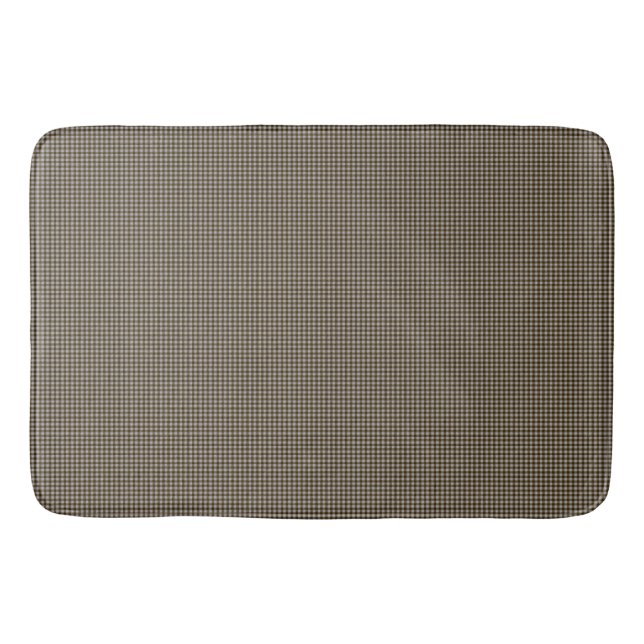 Brown- und Taupe-Gingham-Karo-Druck-Bad-Matte Badematte (Vorderseite)