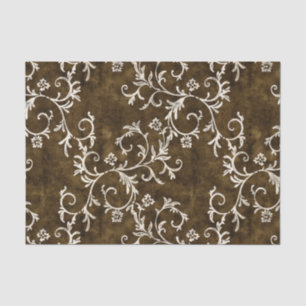 Brown und weißer Damast Seidenpapier