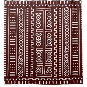 Brown und weißer Schlamm-Stoff Duschvorhang