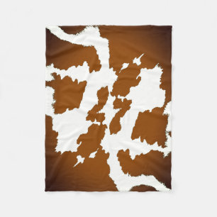 Brown und weißes Kuh-Druck-Muster Fleecedecke