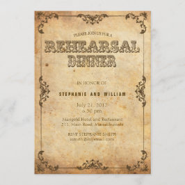 Brown Vintag Floral Probe Dinner Card Einladung