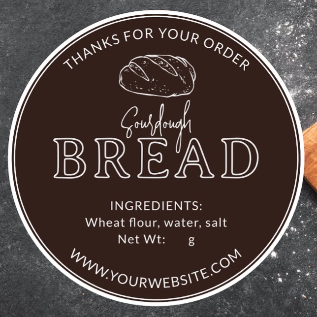 Brown Vintag Rustic Sourdough Brot Sticker (Von Creator hochgeladen)
