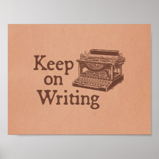 Brown Vintage Schreibmaschine Behielt auf Schreibe Poster