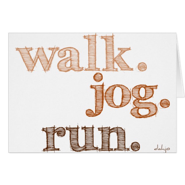 BROWN WALK JOG RUN (Schriftart SCHATZT) (Vorderseite (Horizontal))
