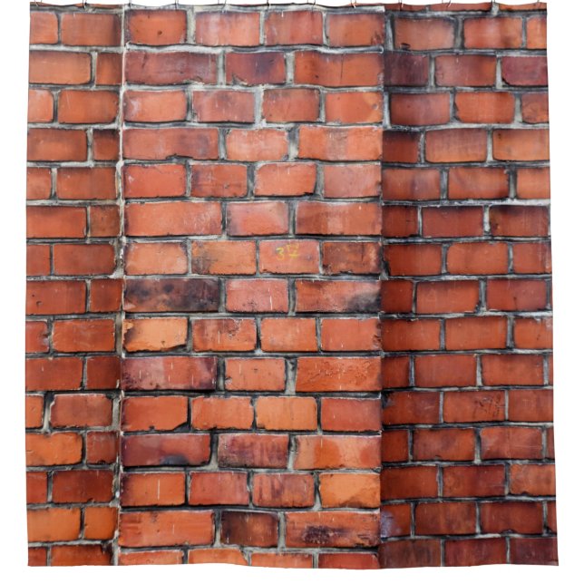 Brown wall brick duschvorhang (Vorderseite)