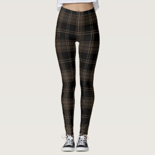 Brown, Walnut, Black, Roman Coffee Tartan Leggings
