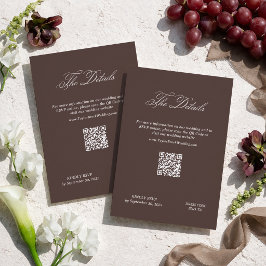 Brown Wedding Details Qr Code Begleitkarte