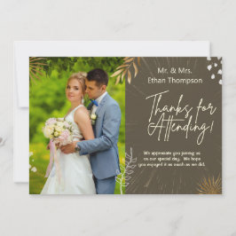 Brown Wedle Couple Foto Vielen Dank, dass Sie eine Dankeskarte