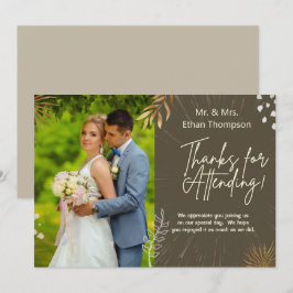 Brown Wedle Couple Foto Vielen Dank, dass Sie eine Dankeskarte