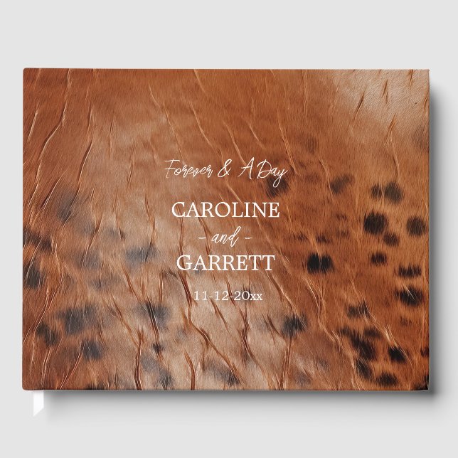 Brown Western Imitate Leather Gästebuch (Vorderseite)