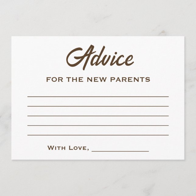 Brown White a Baby ist das Brechen der Kaffee Baby Hinweiskarte (Vorderseite)