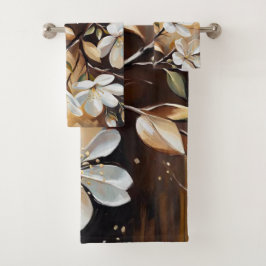 Brown White Branch Badetücher Badhandtuch Set