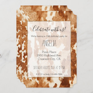 Brown White Cowhid Einladung