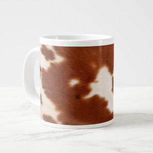 Brown White Cowhid Jumbo-Tasse