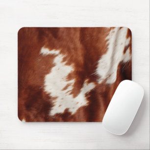 Brown White Cowhid Mousepad