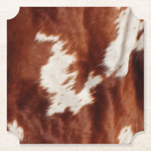 Brown White Cowhid Untersetzer