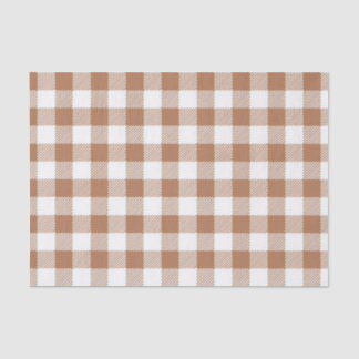 BROWN & WHITE FALL GINGHAM KARIERTES PATTER SEIDENPAPIER