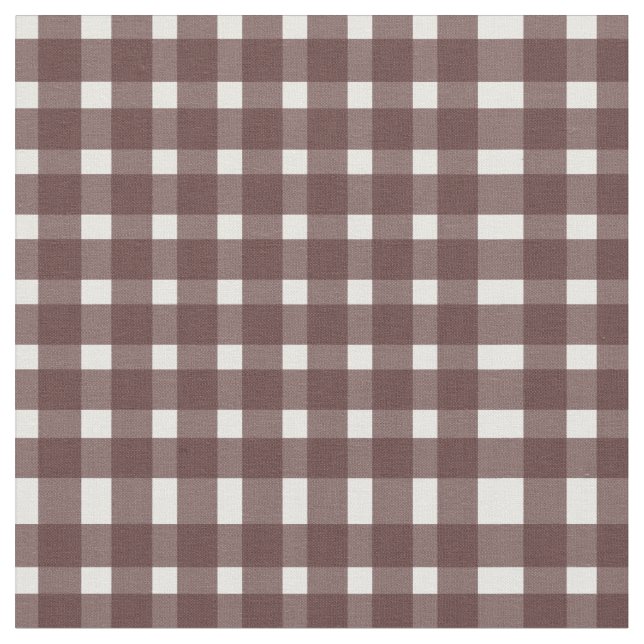 Brown White Gingham Pattern Stoff (Nahaufnahme)