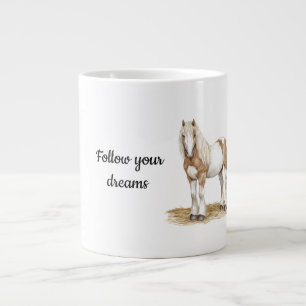 Brown White Horse Jumbo-Tasse