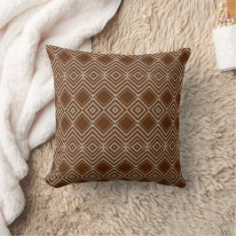 Brown & White Plaid Throw Pillow  Kissen