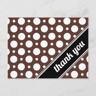 Brown & White Polka Dot Vielen Dank, dass Sie Post Postkarte