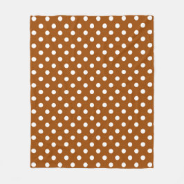 Brown White Polka Dots Design Fleecedecke