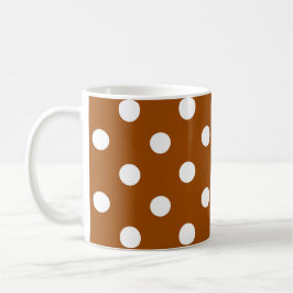 Brown White Polka Dots Design Kaffeetasse