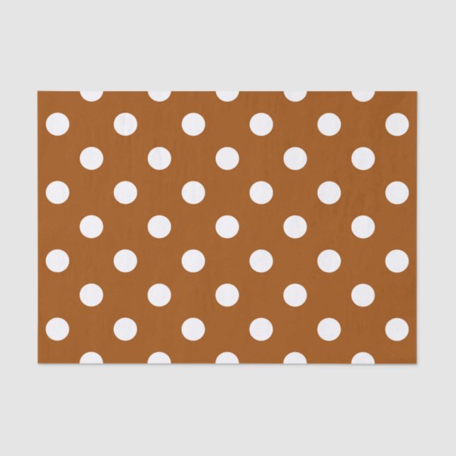 Brown White Polka Dots Design Seidenpapier (Vorderseite)