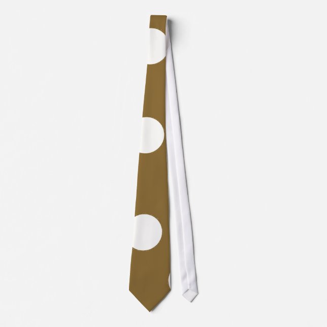 Brown & White Polka Dots Krawatte (Vorderseite)
