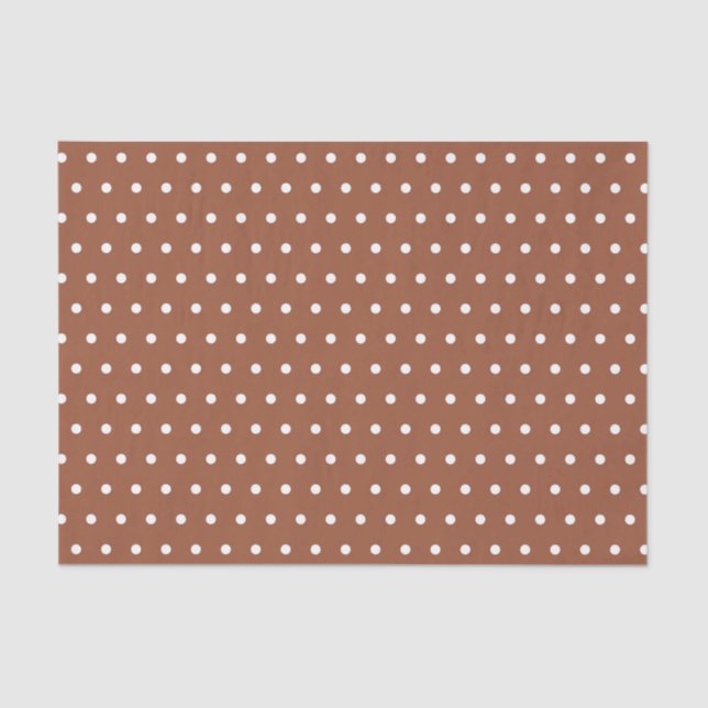 BROWN & WHITE POLKA DOTS SEIDENPAPIER (Vorderseite)